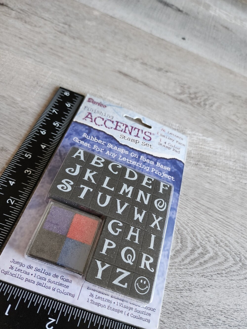 Darice Stamp Set ABC Rubber Stamp on Foam Base Alphabet Vintage New #42